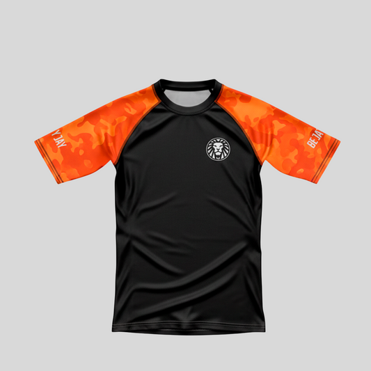 RASHGUARD INFANTIL BEJAYJAY LARANJA CAMO